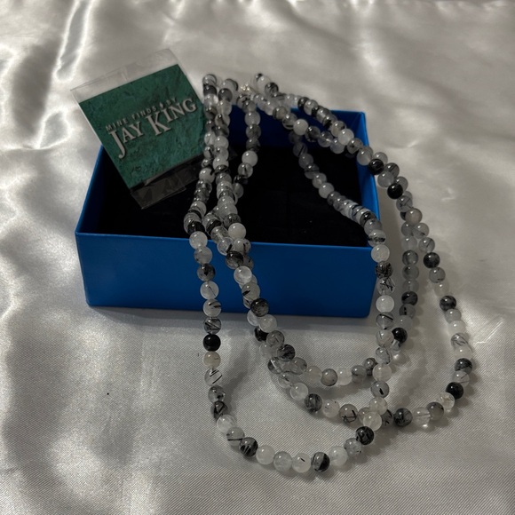 Jay King Mine Finds Black Tourmalized Quartz 3 strand necklace - Picture 1 of 4